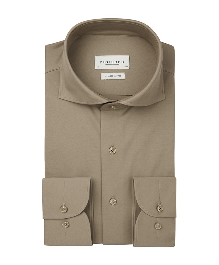 Overhemd lange mouw bruin