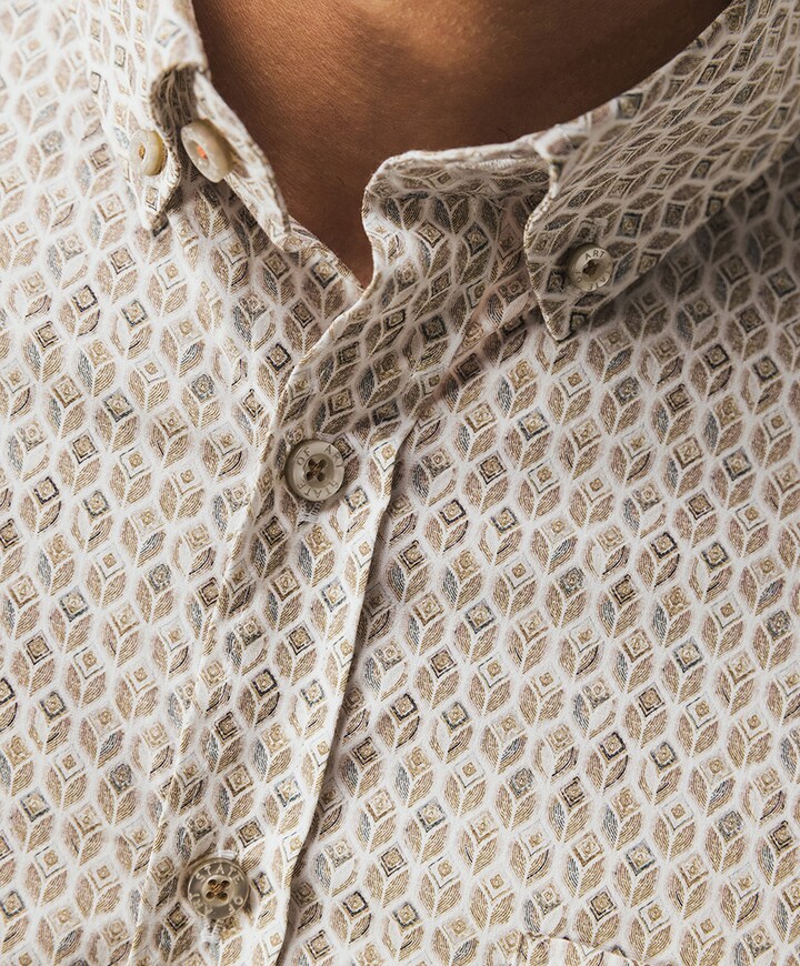 Overhemd lange mouw beige