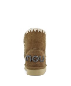 Eskimo 18 glitter logo enkellaarzen bruin