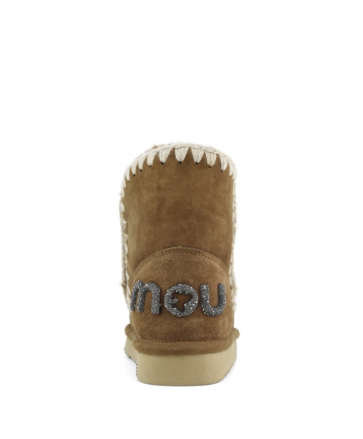 Eskimo 18 glitter logo enkellaarzen bruin