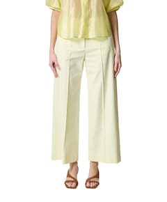 Twill-Wideleg-Pants dames broek geel