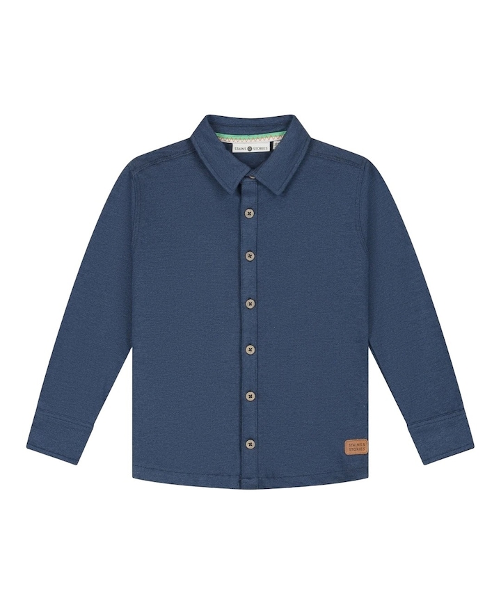 Jongens overhemd lange mouw blauw