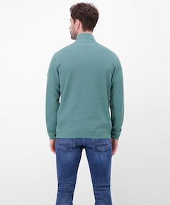 Heren trui met rits blauw