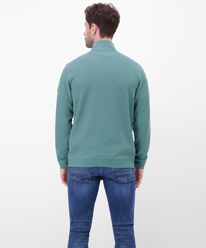 Heren trui met rits blauw