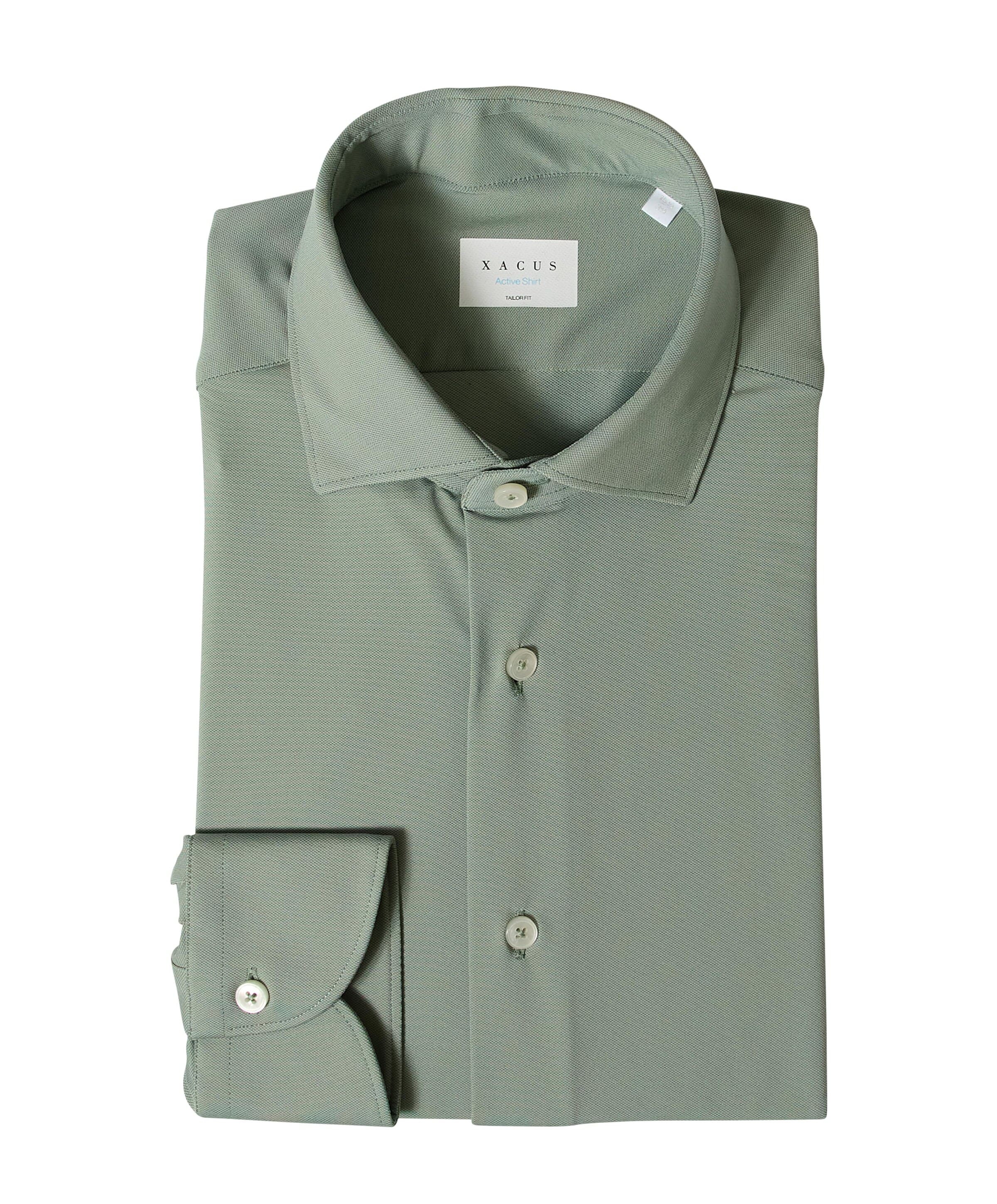 Heren overhemd lange mouw groen