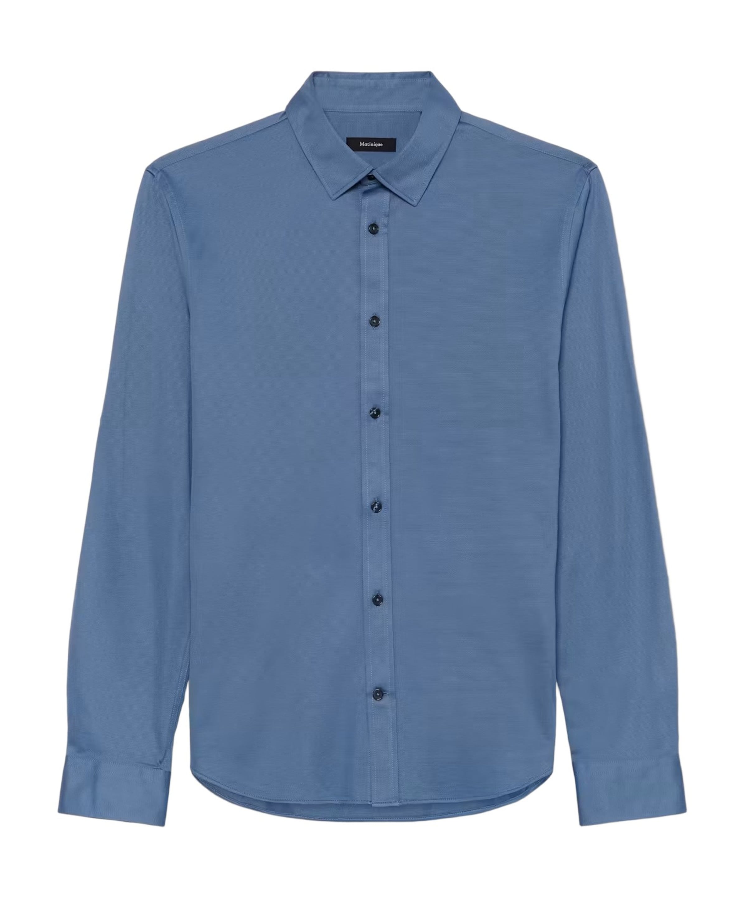 Heren overhemd lange mouw blauw