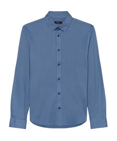 Heren overhemd lange mouw blauw