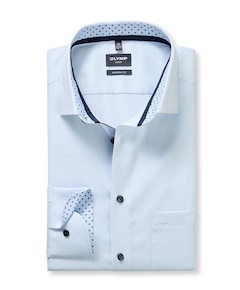 Heren overhemd extra lange mouw blauw