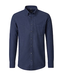 Heren overhemd lange mouw blauw