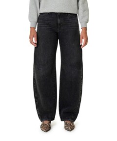 Baggy dad barrel dames jeans zwart