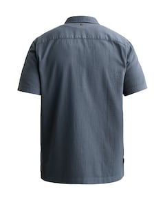 Heren overhemd korte mouw blauw