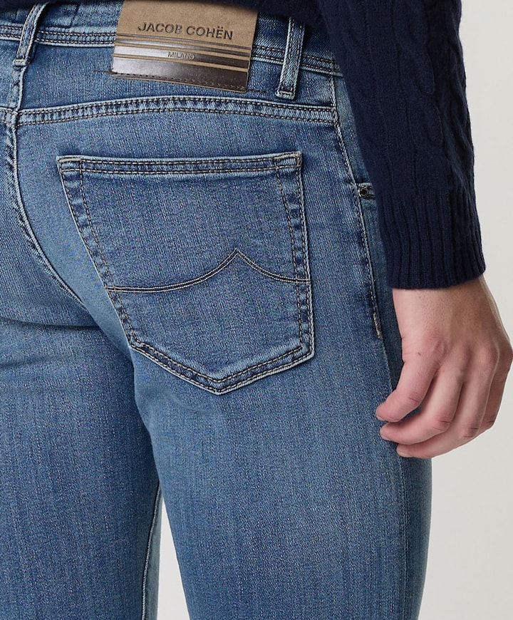 Nick Slim 5 pkt heren jeans blauw