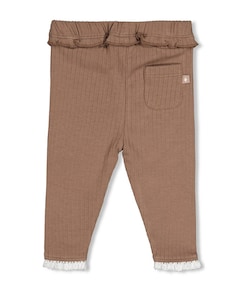 Legging rib meisjes broek bruin