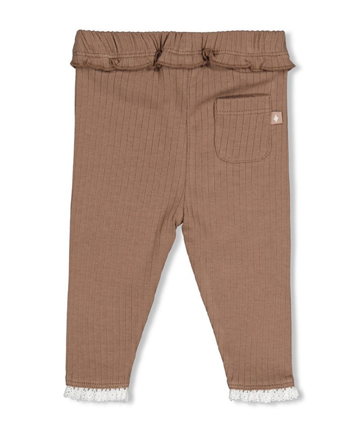 Legging rib meisjes broek bruin