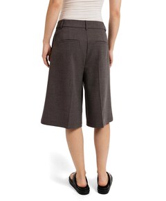 Geweven met hoge taille dames bermuda bruin