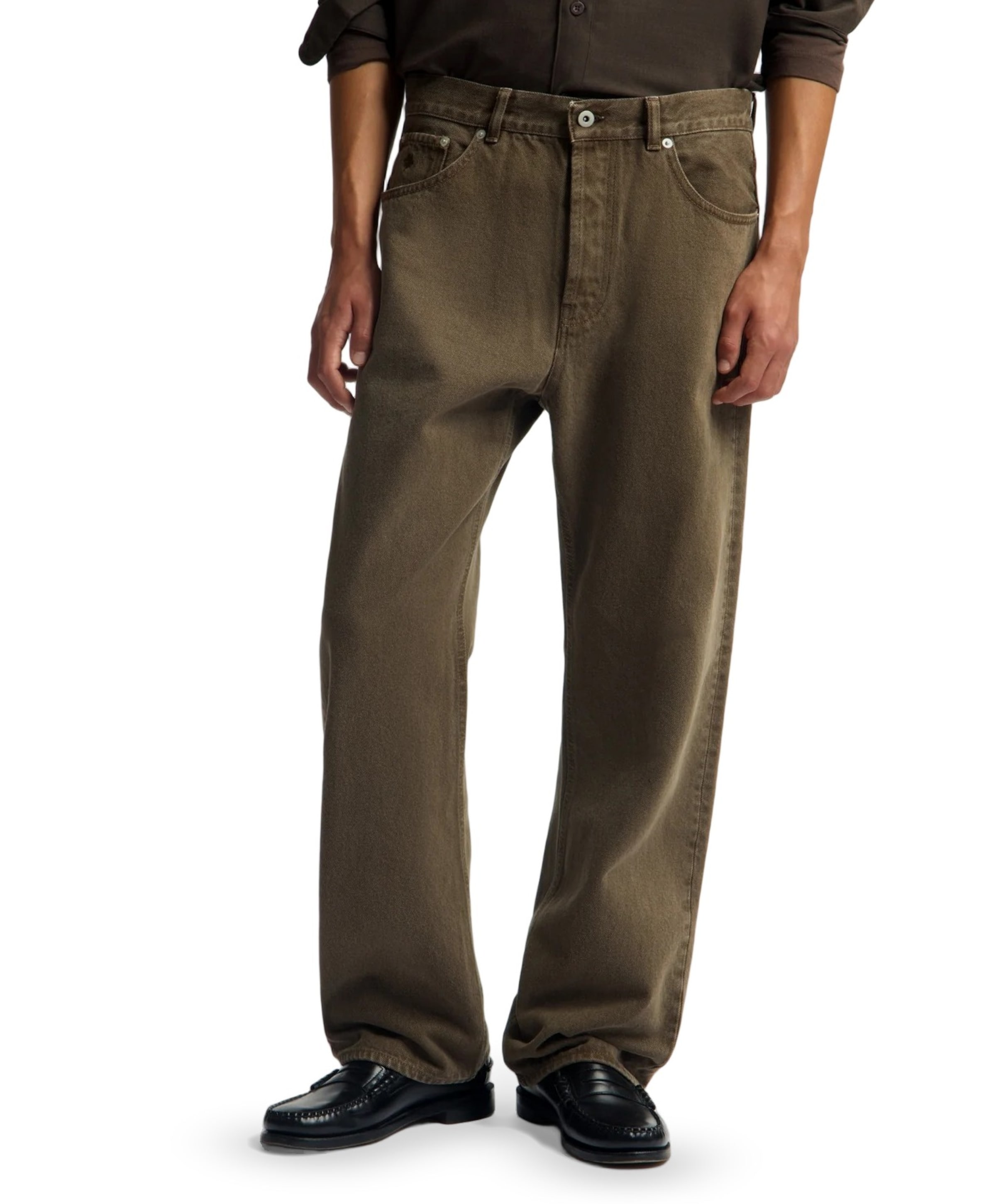 Washed Twill Regular Pant heren pantalon bruin