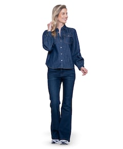 Flair lurex dames jeans blauw