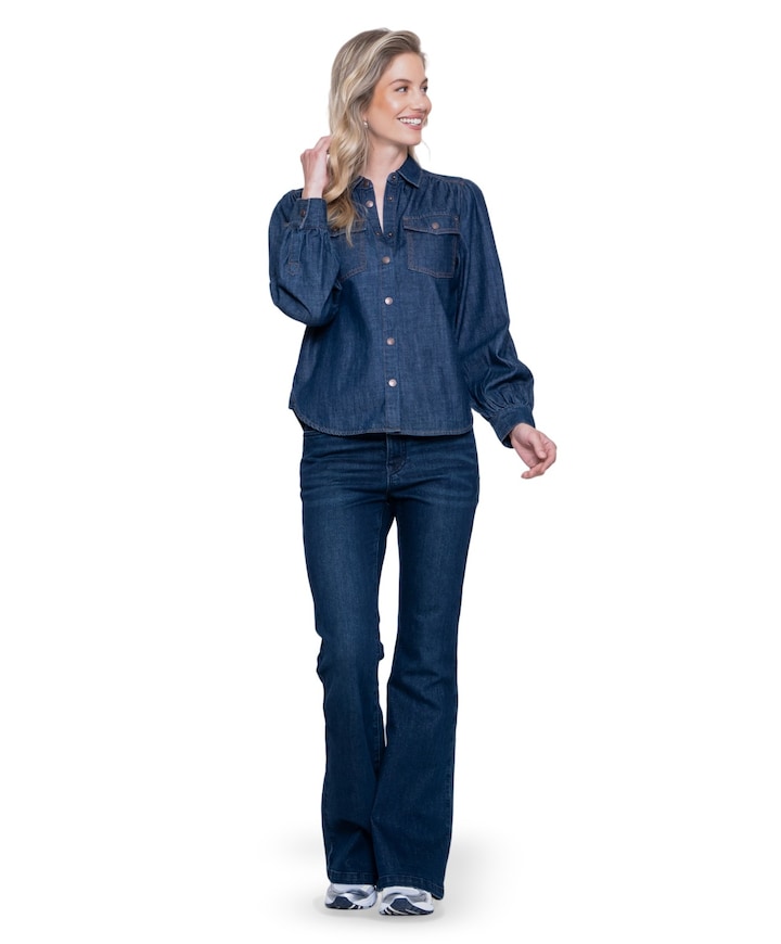 Flair lurex dames jeans blauw
