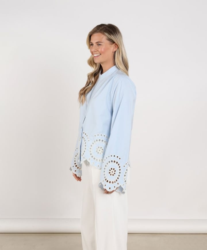 Dames blouse blauw