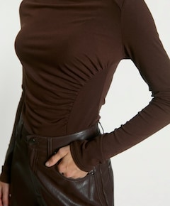 Dames longsleeve bruin