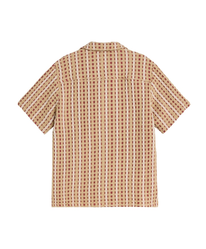 Heren overhemd korte mouw rood