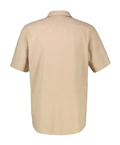 Heren overhemd korte mouw beige