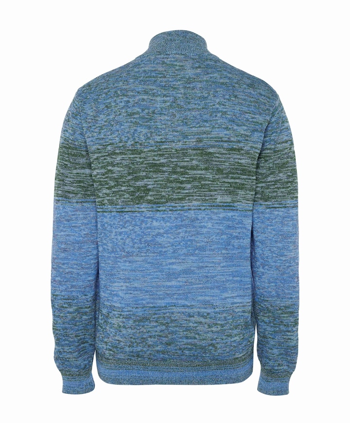 Heren trui met rits blauw