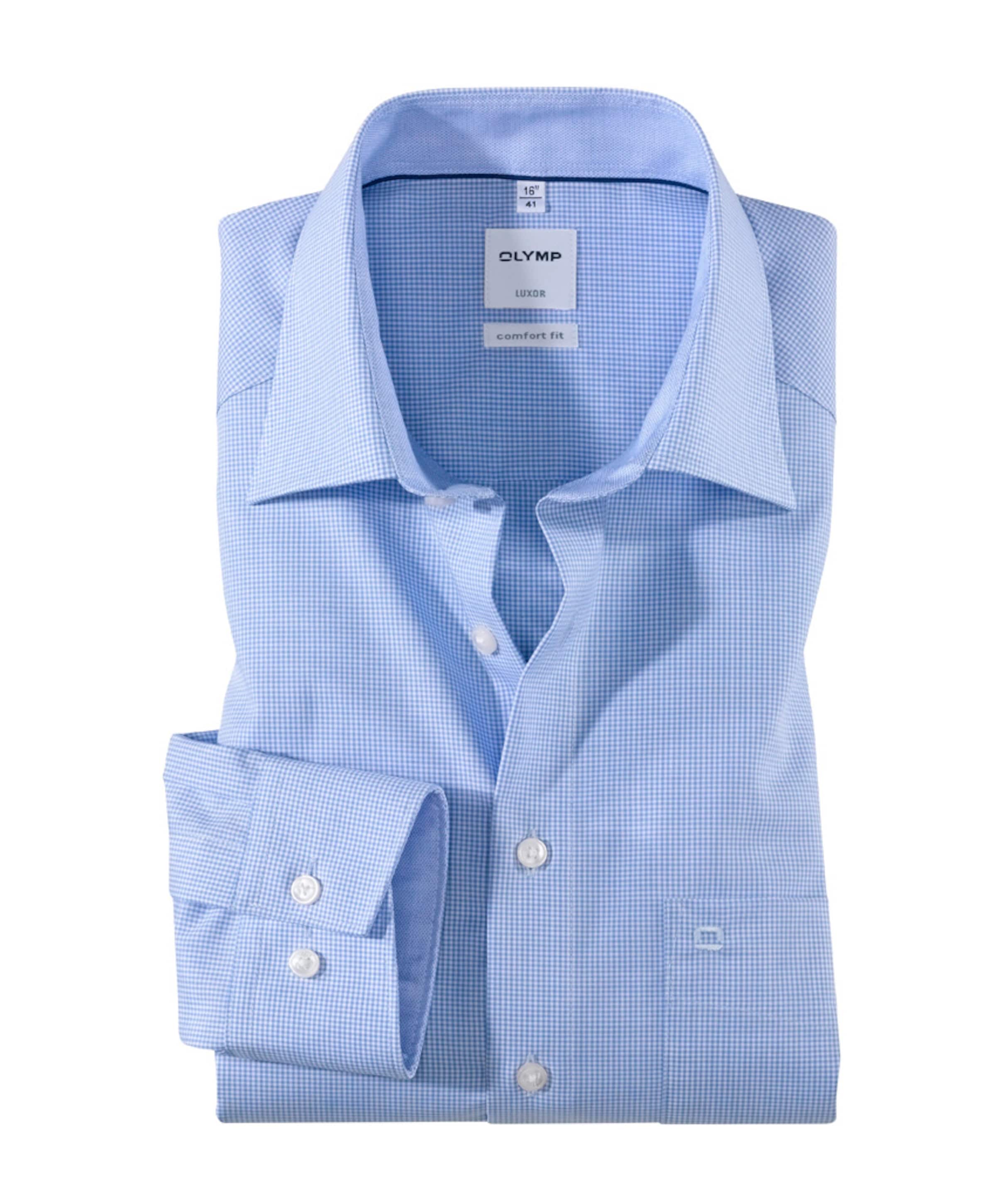 Heren overhemd lange mouw blauw