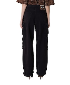 Franca Balloon Cargo dames jeans zwart