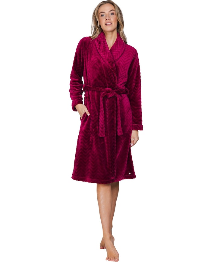 Dames ochtendjas rood