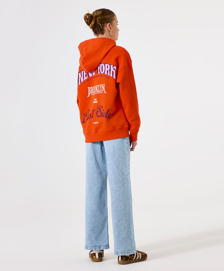 Meisjes hoodie oranje