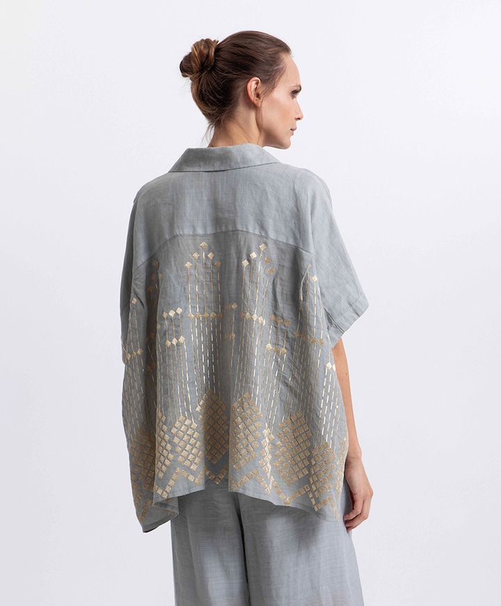 Dames blouse grijs