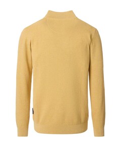 Heren trui met rits geel
