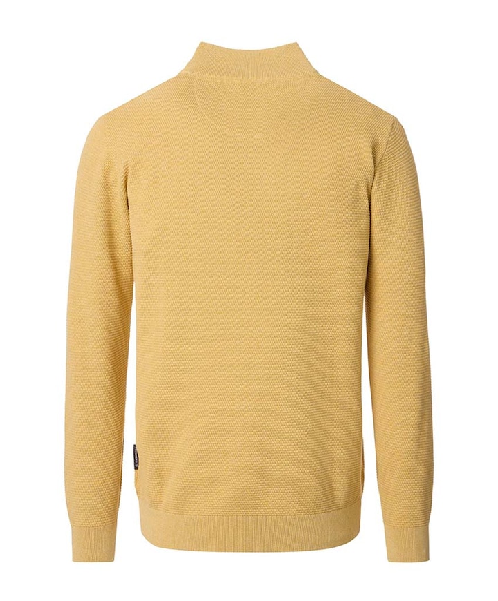 Heren trui met rits geel