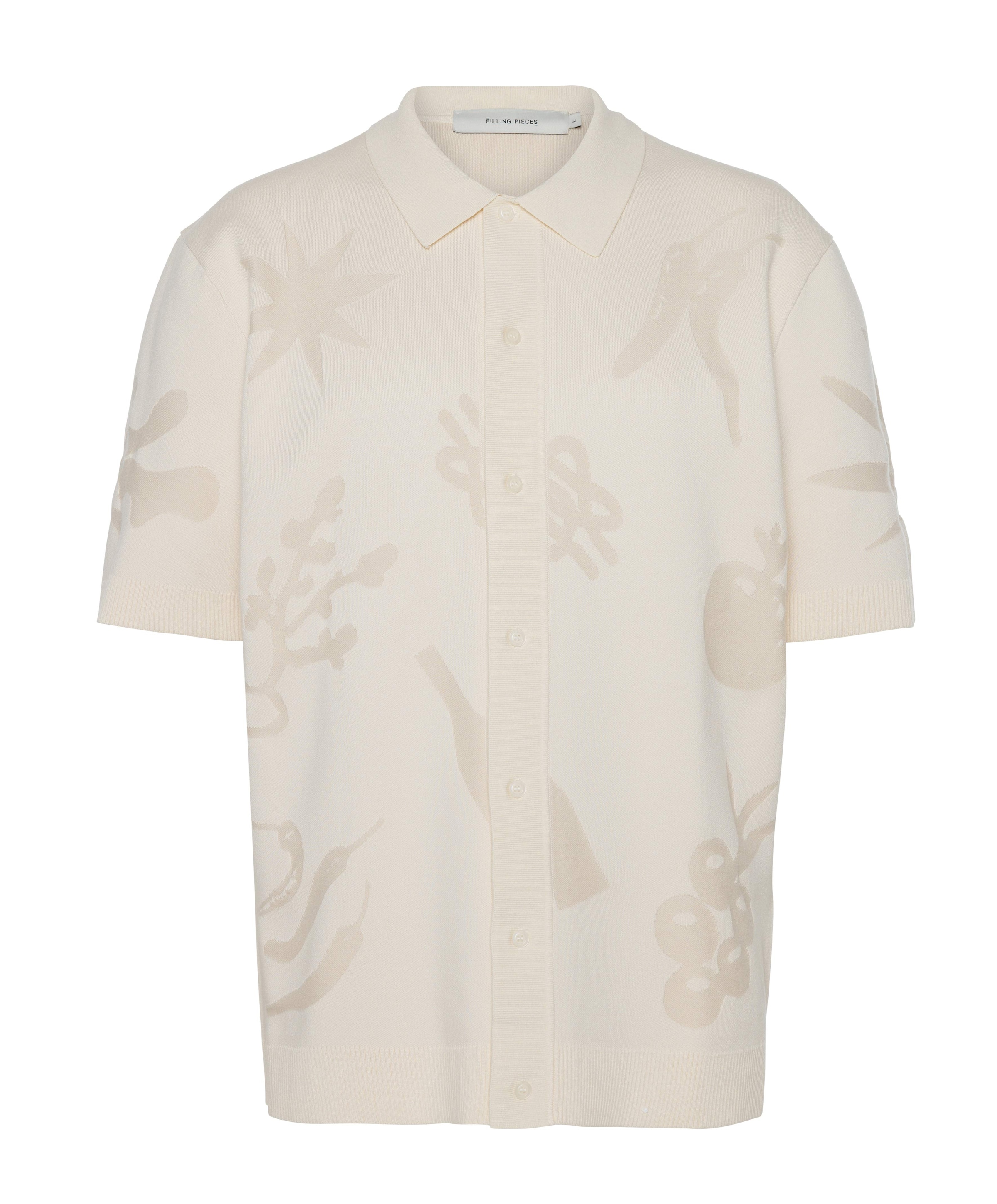 Heren overhemd korte mouw ecru