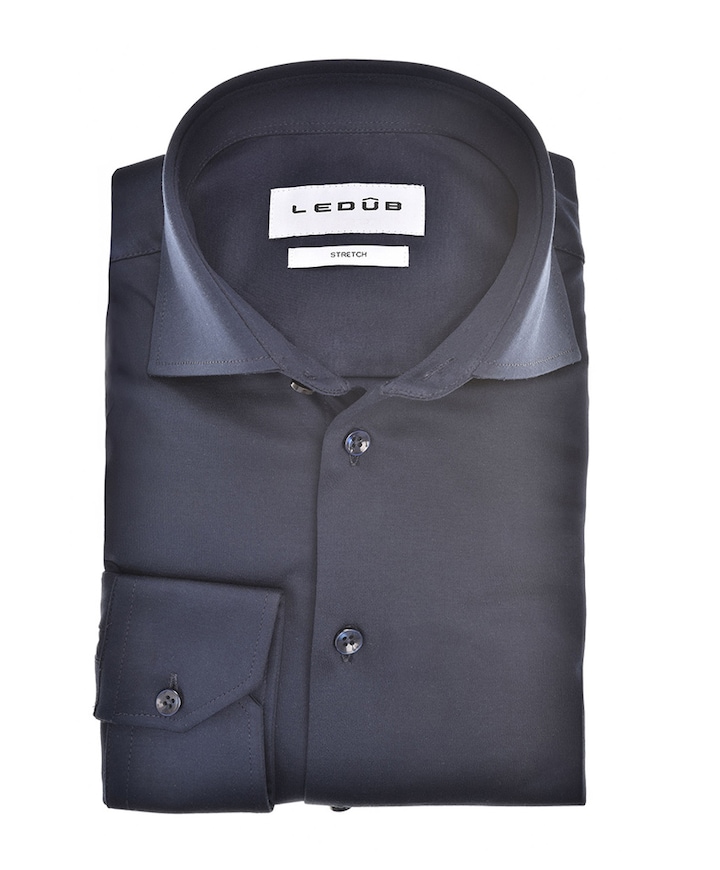 Heren overhemd lange mouw blauw