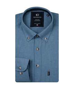Heren overhemd lange mouw blauw