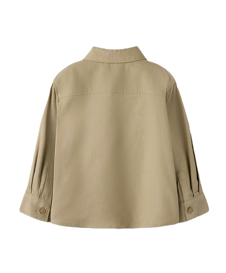 Meisjes blouse lange mouw beige
