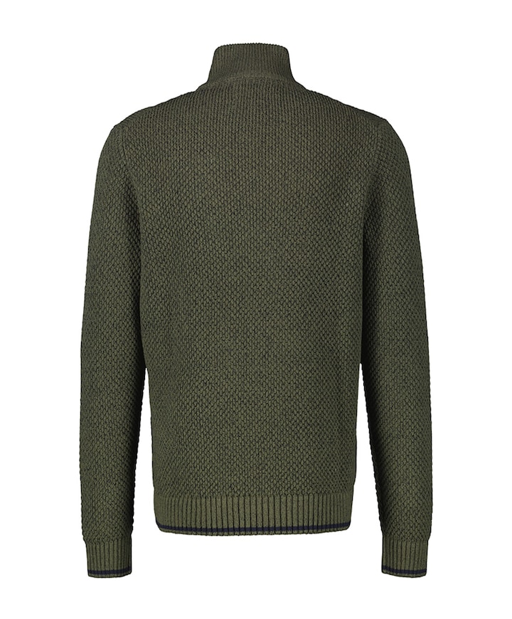 Heren trui met rits groen