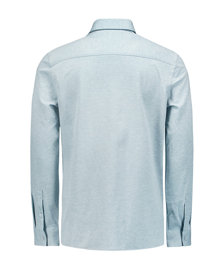 Heren overhemd lange mouw blauw