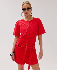 YAEL-JS dames jumpsuit rood