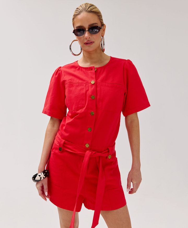 YAEL-JS dames jumpsuit rood