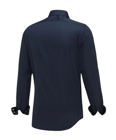 Heren overhemd lange mouw blauw