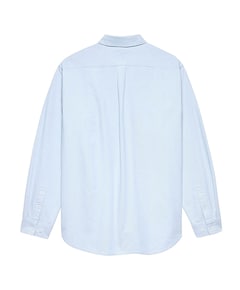 Heren overhemd lange mouw blauw