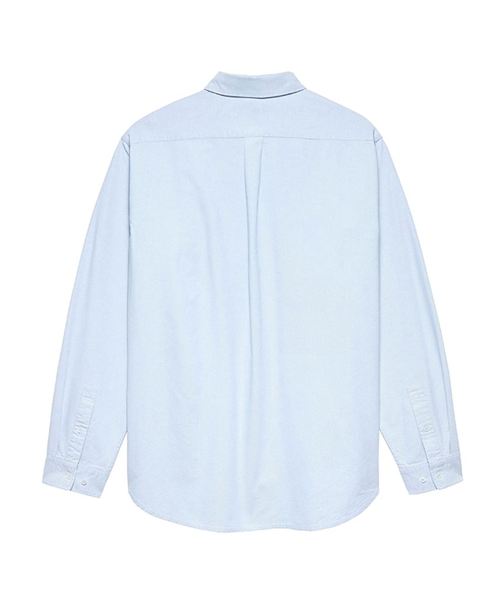 Heren overhemd lange mouw blauw