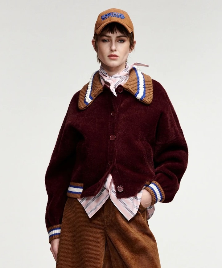 Dames jas bordeaux