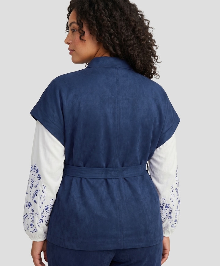 Dames gilet blauw