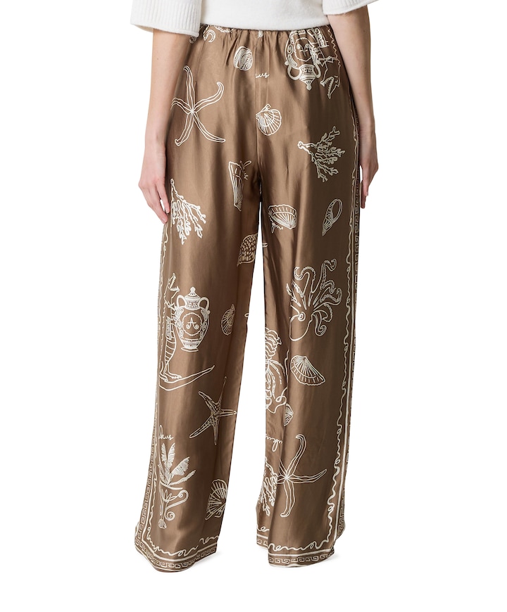 Valerie Print dames broek bruin