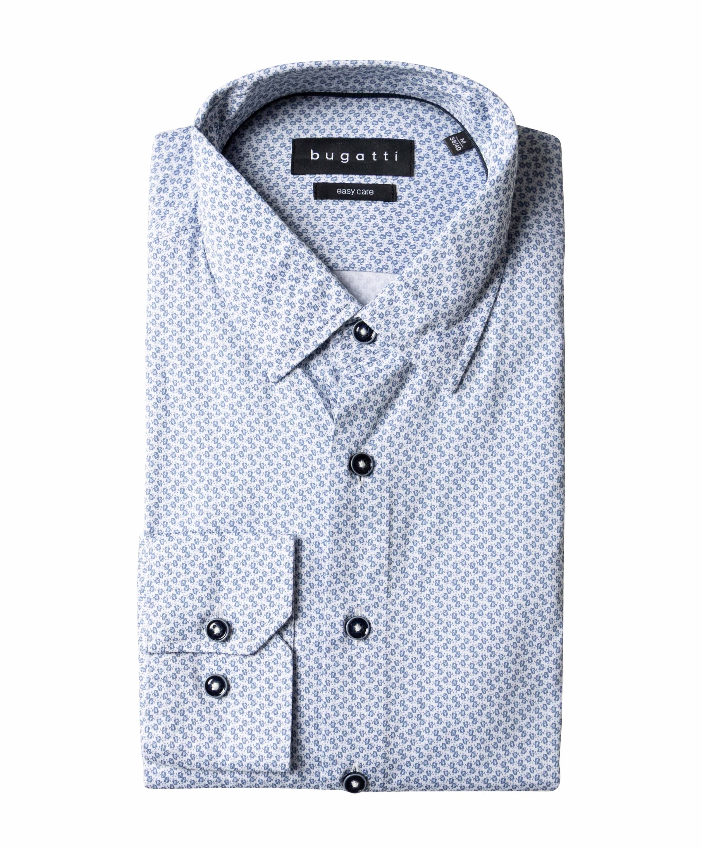 Heren overhemd lange mouw blauw