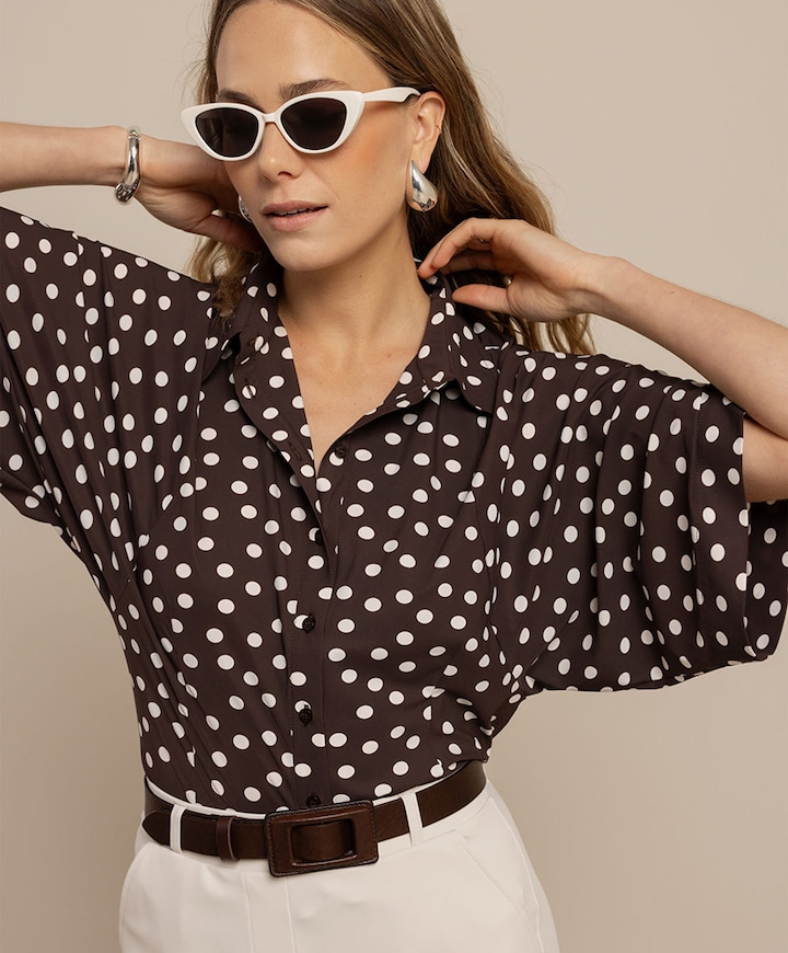 Dames blouse bruin